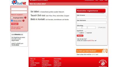 Bild: Studivz.net/dpa-tmn
Mach's gut «studiVZ»: Die in die Jahre gekommene Seite soll Ende März vom Netz gehen