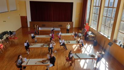 Bild: Markus Werner/exb
Im Jugendheim in Griesbach fand die Juniorprüfung für die Neustarter in der Großkonreuther Blasmusik statt.