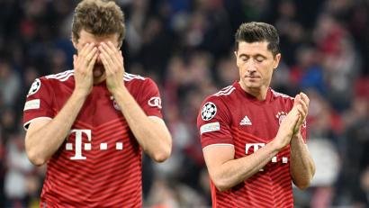 Bild: Angelika Warmuth/dpa
Frust pur: Thomas Müller und Robert Lewandowski (rechts).