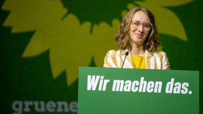 Bild: Stefan Puchner/dpa
Die Landesvorsitzende der Grünen, Eva Lettenbauer.