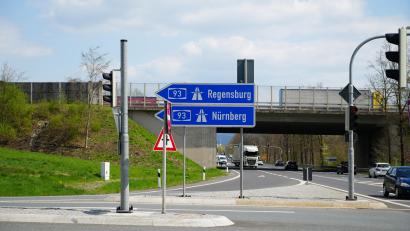 Bild: Meier, Marco
An der Auffahrt von der B470 auf die A93 in Richtung Hof wird ab 2. Mai gebaut.