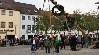 Bild: heb
Ein großes Spektakel ist das Maibaumaufstellen mitten auf dem Marktplatz.