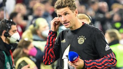 Bild: Matthias Balk/dpa/Archivbild
Münchens Thomas Müller nach dem Spiel.