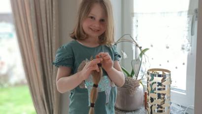 Bild: Bauer/exb
Die sechsjährige Amelie aus Ebnath hat ihre Haare gespendet.