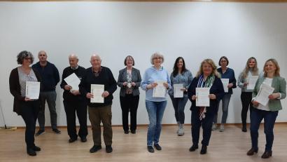 Bild: Eiber
Die Geehrten (von links): Sybille Zweck, Markus Fuchs, Alfons Dolles, Hans König, Gerda Eiber, Lydia Gleixner-Sächerl, Ulrike Albrecht, Emily Hirschmann-Pirzer, Judith Dotzler, Ulla Niedermeier und Marion Stiegler.