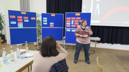 Bild: jzk
Christina Ponader bewährte sich nicht nur als Moderatorin, sondern auch als Ideengeberin beim Workshop „Ehrenamt“.