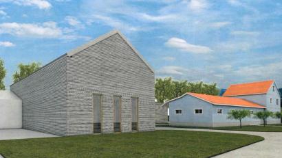 Grafik: Greiner Architekten/exb
Der Planungsentwurf für das Raiffeisen-Areal in Griesbach: Der Bestandsbau soll nach Möglichkeit erhalten werden, zudem ist ein neue Verkleidung aus Holz geplant. Die Maßnahme soll insgesamt 500 000 Euro kosten.