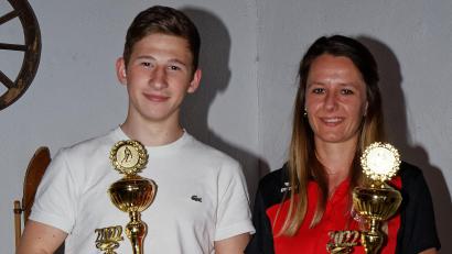 Bild: pi
Sie waren die Schnellsten auf der Piste und sind Stadtmeister: Katrin Kleber und Luca Enslein.