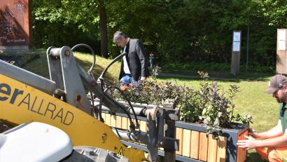 Bild: rgr
Designer-Pflanzkästen verschönern die Stadt