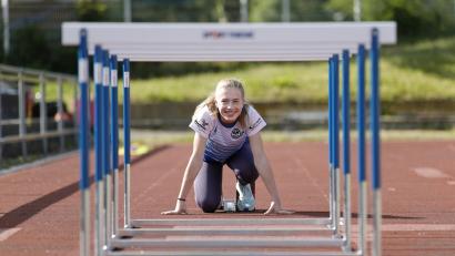 Bild: Philipp Bäumler
Emma Welz erreichte über die 80 Meter Hürden in 12,99 Sekunden eine neue Bestzeit.