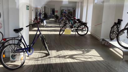 Bild: ca
Ein gutes Dutzend Räder steht noch im Schauraum. Hier entwischte der Fahrradhändler der Gerichtsvollzieherin.