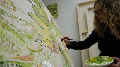Bild: wel
Auch Werke von Kathrin Gierlach sind bei der Ausstellung der Freunde der Kunst zu sehen.