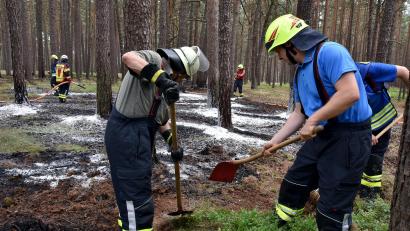 Bild: tne
Zum zweiten Mal innerhalb 24 Stunden müssen die Feuerwehren einen Brand in einem Wald Auf der Ruite bekämpfen.