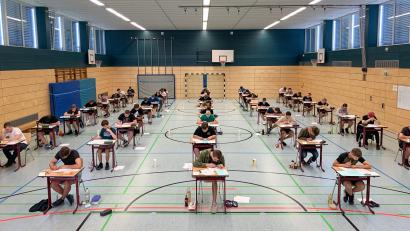 Bild: Realschule im Stiftland/exb
In der Sporthalle der Realschule im Stiftland ging's bereits einen Tag früher mit den Abschlussprüfungen los..