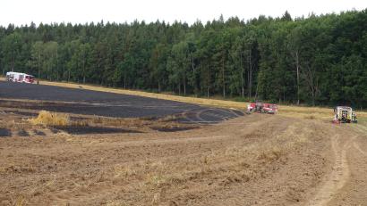 Bild: Feuerwehr Waldsassen/exb
Kurz vor dem Übergreifen auf einen Wald stoppten Helfer mit vereinten Kräften vor wenigen Tagen bei Münchenreuth einen Feldbrand.