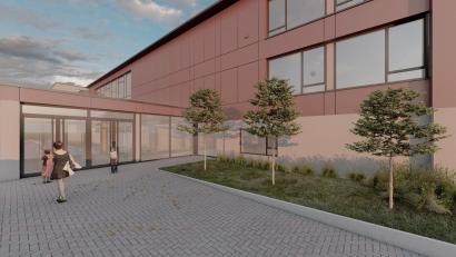 Grafik: Architekturbüro Hilgarth/exb
So soll die Jobst-vom-Brandt-Grundschule nach der Generalsanierung ausschauen.