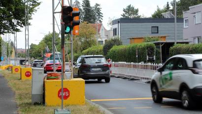 Bild: Wolfgang Steinbacher
Die Hockermühlstraße in Amberg ist noch etwas sechs Wochen lang halbseitig gesperrt.