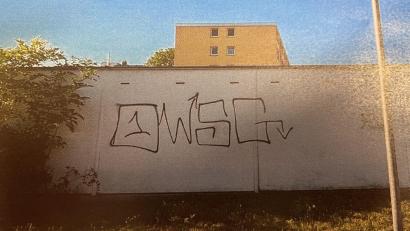 Bild: Polizeiinspektion Amberg/exb
Graffiti-Sprayer waren in der Dunantstraße unterwegs.