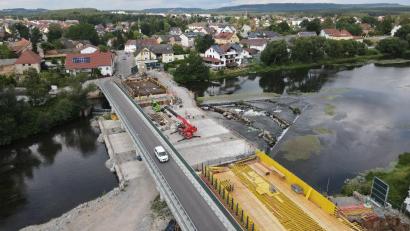 Bild: Habau Hoch-/tiefbau/exb
Die Behelfsbrücke in Nittenau wird in den nächsten Wochen an einigen Tagen gesperrt.