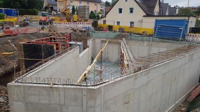 Bild: Benkhardt
Die Arbeiten zum Regenüberlaufbecken am Naabberg liegen voll im Zeitplan.