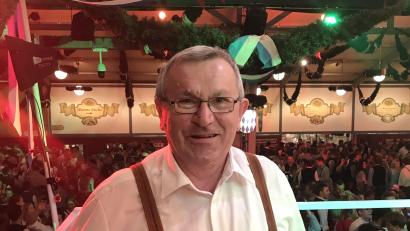 Bild: Melanie Steiner/exb
Alfons Steiner bei einem Auftritt als Blasmusiker auf dem Münchner Oktoberfest 2019.