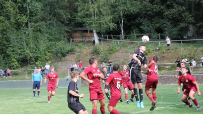 Bild: kro
Der TSV Waldershof und der TSV Konnersreuth trennten sich am Sonntag 2:2. Hier steigt der Konnersreuther Stefan Bauer (Vierter von rechts) im Waldershofer Strafraum zum Kopfball hoch.