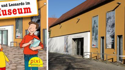 Bildmontage: Illustration Ralf Butschkow/Foto Wolfgang Steinbacher
Seit kurzem gibt es ein Pixi-Buch, das im Amberger Stadtmuseum spielt.