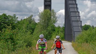 Bild: tr
Der Vizinalbahnradweg von Wiesau über Tirschenreuth (im Bild die Himmelsleiter). Fahren hier bald wieder Güterzüge statt Radfahrer?