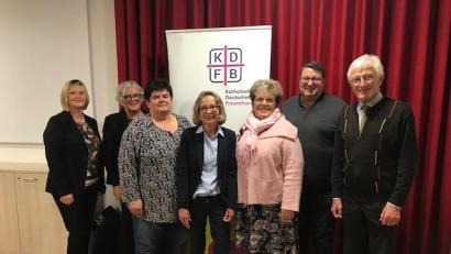 Bild: dob
Martha Bauer aus Altenstadt (links) Hannelore Hopfner aus Schönsee (Vierte von links) und Claudia Wiesent aus Erpetshof (Dritte von links) wurden zum gleichberechtigten Bezirksleitungsteam gewählt. Der Moosbacher Pfarrer Udo Klösel (Zweiter von rechts) ist neuer Geistlicher Beirat des Frauenbunds. Der langjährige Waidhauser Pfarrer, Georg Hartl (rechts) wurde verabschiedet, da er in den Ruhestand wechselte. Stellvertretende Diözesanvorsitzende Josefa Bauer (Zweite von links) und Geistliche Diözesanbeirätin Birgitt Pfaller (Dritte von rechts) informierten die Führungskräfte über Angebote des Diözesanverbands, die allen Frauen offen stehen.