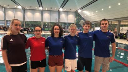 Bild: rbg
Für die ersten bayerischen Meisterschaften der neuen Saison hatten sich vom Tirschenreuther Schwimm-Club (von links) Hanna Horsche, Milena Franz, Anna Schwöd, Marlene Züllich, Leonhard Fütterer und Fynn Legat qualifiziert.