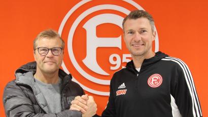 Bild: F95/Achim Winkler
Fortunas NLZ-Direktor Frank Schaefer (links) begrüßt Oliver Fink.