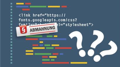 Grafik: Christian Gold
Kritischer Code: Auf einer Webseite ist der Link zu Google Fonts schnell gesetzt. Abmahnungen dazu scheint es derzeit auch im Rekordtempo zu geben.