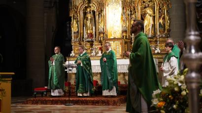 Bild: Regina Probst
Pfarrer Markus Brunner (von links), Dekan Christian Schulz und Stadtpfarrer/Prodekan Thomas Helm (Hausherr und Gastgeber) beim Dekanatsjahrtag.