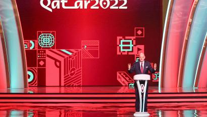 Bild: Christian Charisius/dpa
Fifa-Präsident Gianni Infantino wird nicht müde, für die WM in Katar zu