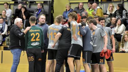 Archivbild: Hubert Ziegler
Die Spieler der HG Amberg rechnen mit einer umkämpften Partie beim Tabellennachbarn TB Roding..