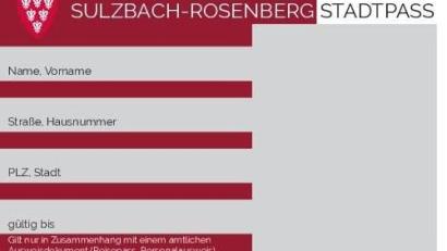Bild: Stadt Sulzbach-Rosenberg/exb
So sieht der neue Sulzbach-Rosenberger Stadtpass aus.