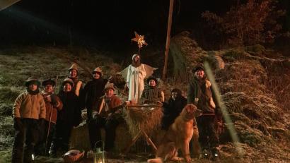 Bild: exb
Viel Lob gab es bei der Waldweihnacht für die Darsteller der lebenden Krippe.