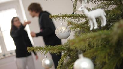 Symbolbild: Andreas Gebert/dpa
Konflikte unterm Christbaum sind meist nur die Spitze von Problemen, die unterschwellig in den Familien brodeln.