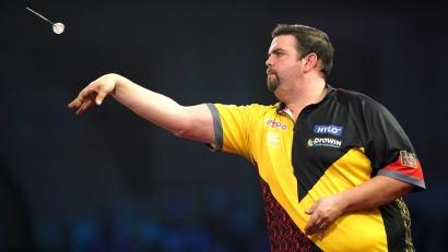 Bild: Zac Goodwin/PA Wire/dpa
Erreichte im Alexandra Palace das WM-Halbfinale: Gabriel Clemens.