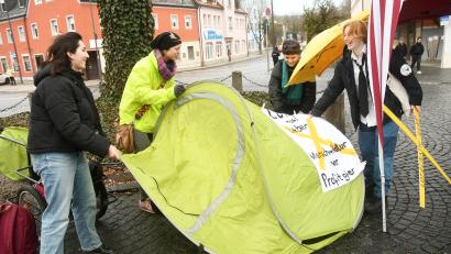 Bild: Gabi Schönberger
Fridays for Future protestiert in Weiden gegen die Räumung des Dorfes Lützerath in NRW.