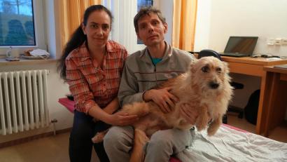 Bild: Meier, Marco
Marina Alekseeva, ihr Mann und Hund Alisa sind in ihrem Zimmer in Fockenfeld. Die Familie floh aus Charkiw vor dem Krieg in der Ukraine. Nicht auf dem Bild ist ihre 20-jährige Tochter Diana.