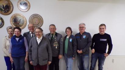 Bild: Schützenverein 1890/exb
Für treue Mitgliedschaft geehrt: (von links) Ingrid Neugebauer, Elfriede König, Schützenmeister Wolfgang Ziebell, Wolfgang Rausch, Günther Lanz, Ulrike Trenz, Norbert Trenz und Fabio Lanz.