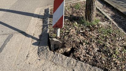 Bild: Polizei Sulzbach-Rosenberg
Eine aufmerksame Zeugin beobachtete in Sulzbach-Rosenberg eine Unfallflucht. Zurück blieb in der Kettlerstraße die beschädigte Leitbake.