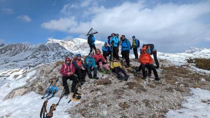 Bild: DAV-Sektion Sulzbach-Rosenberg/exb
Von der Sennes-Hütte aus bestiegen die Sulzbach-Rosenberger Schneeschuh-Bergsteiger mehrere Gipfel.