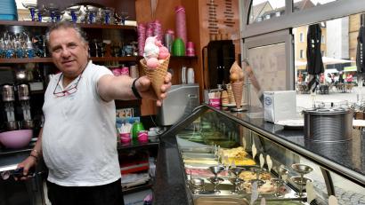 Bild: Stephan Huber
Bei Campo Eis in Amberg startet die diesjährige Eis-Tournee von Oberpfalz-Medien.