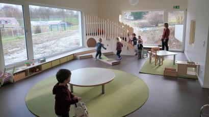 Bild: fvo
Die Mädchen und Buben fühlen sich in ihren neuen Krippenräumen sofort wohl.