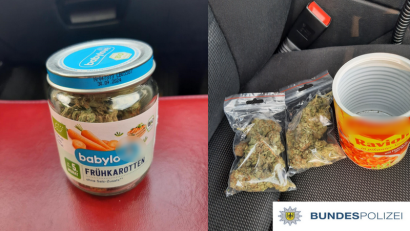 Bild: Bundespolizei Waidhaus/exb
Zwei 30-Jährige versuchten am Samstag Marihuana als Lebensmittel zu tarnen und nach Deutschland einzuschmuggeln.