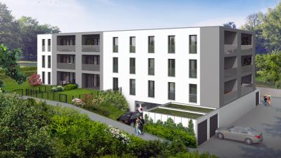 Bild: Wohnraum GmbH
Die Visualisierung des Bauprojekts F30A zeigt den Komplex mit 15 Eigentumswohnungen an der Fleurystraße, wie er ausschauen wird, wenn er fertig ist.