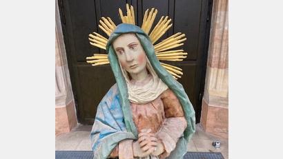 Bild: mma
Die Farben verblasst und gesprungen, war die Statue der "Madonna mit dem Tränentuch" restaurierungsbedürftig.