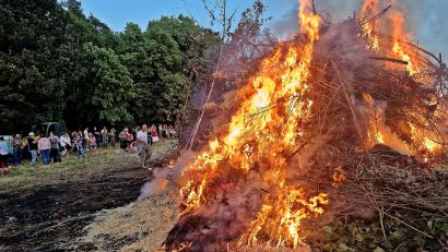 Bild: R. Kreuzer
Die Brandstelle des ersten Holzhaufens ist noch zu sehen. Am Mittwoch lodert der Ersatzhaufen bei Tröglersricht.